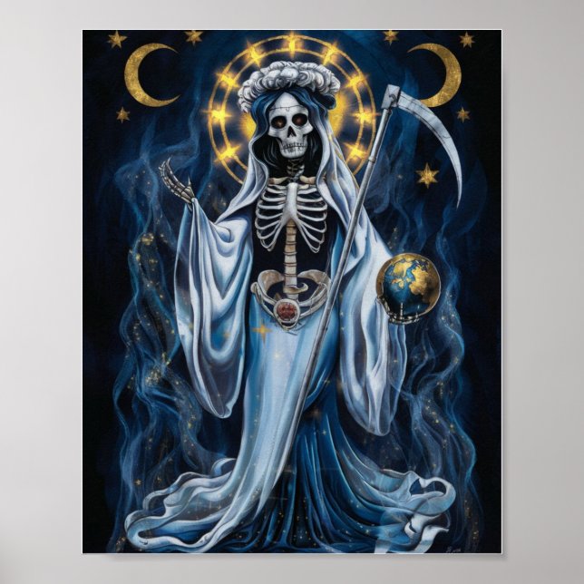 Santa Muerte With Moon Poster (Front)