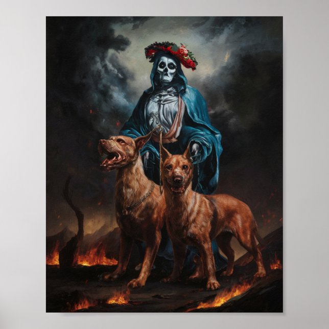 Santa Muerte with Two Dog Poster (Front)
