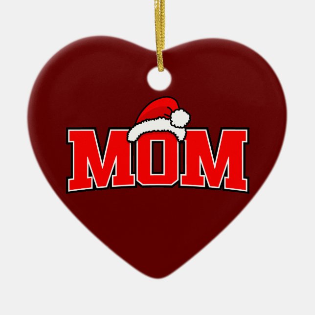 Santa Mum Heart Ornament (Front)