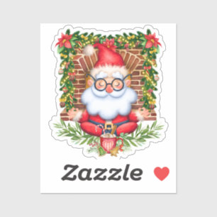 Santa Namaste Yoga Pose Christmas Vinyl