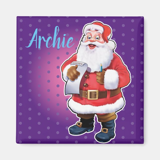 Santa name list fridge magnet (Front)