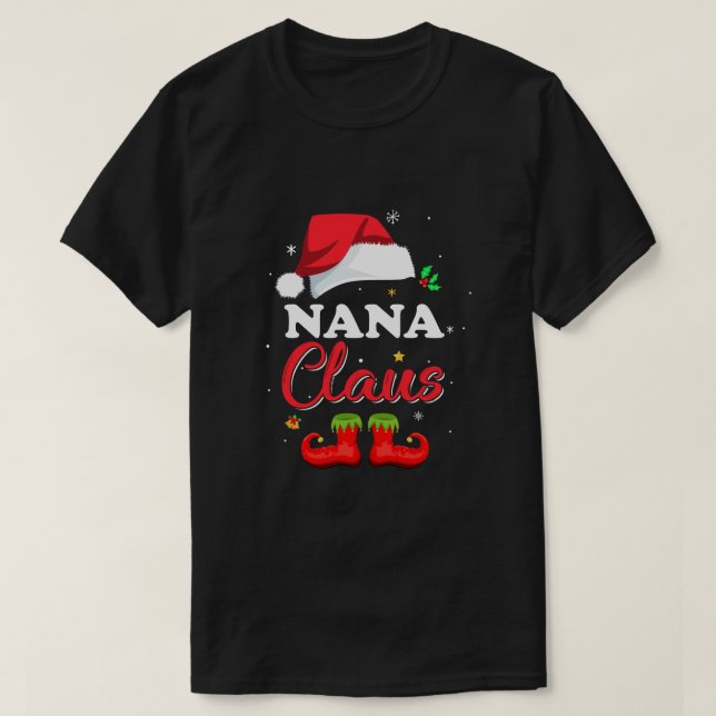 Santa Nana Claus Matching Family Pyjamas Christmas T-Shirt (Design Front)
