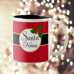 Santa Nana! Fun Christmas Gift Two-Tone Coffee Mug