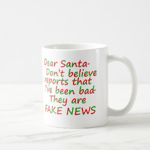 Santa Naughty List Fake News Mugs Cups