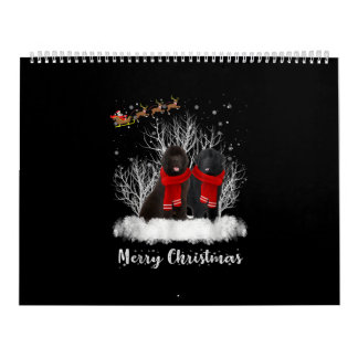Santa Newfoundland Couple Merry Christmas Dog Gift Calendar