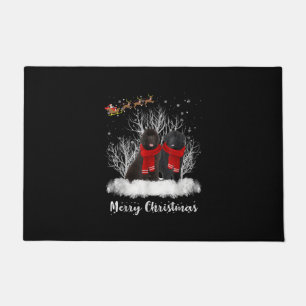 Santa Newfoundland Couple Merry Christmas Dog Gift Doormat