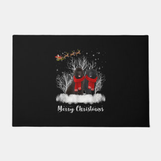 Santa Newfoundland Couple Merry Christmas Dog Gift Doormat