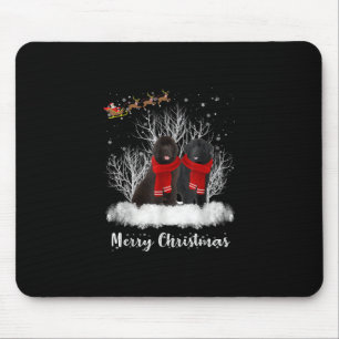 Santa Newfoundland Couple Merry Christmas Dog Gift Mouse Mat