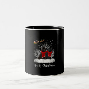 Santa Newfoundland Couple Merry Christmas Dog Gift Two-Tone Coffee Mug