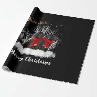 Santa Newfoundland Couple Merry Christmas Dog Gift Wrapping Paper
