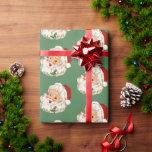 Santa No. 1 Wrapping Paper<br><div class="desc">Reproductions of classic-look vintage Santa faces finished with 1950's background colours.  Choose your size and paper finish. Collect all six!</div>