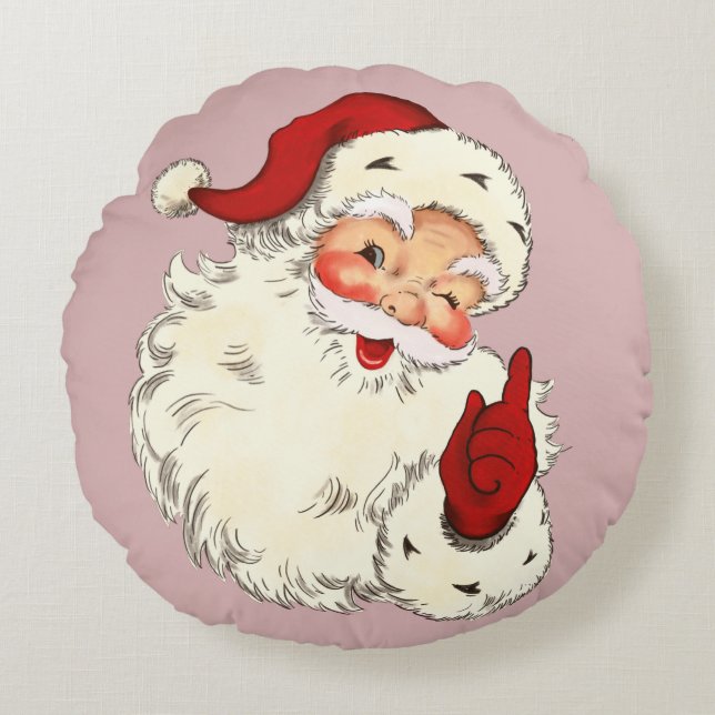 Santa No. 4 Round Pillow (Front)
