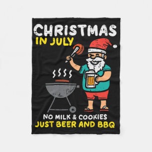 Santa No Milk Cookies Just Bbq Funny Christmas In Fleece Blanket