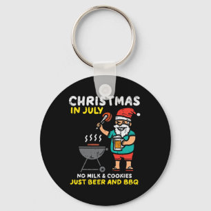 Santa No Milk Cookies Just Bbq Funny Christmas In Key Ring