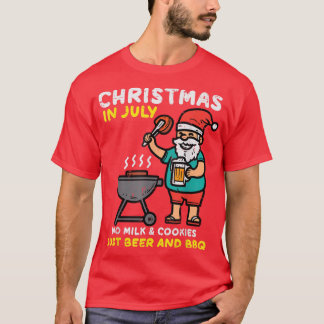Santa No Milk Cookies Just Bbq Funny Christmas In  T-Shirt