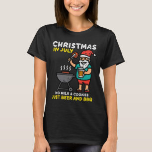 Santa No Milk Cookies Just Bbq Funny Christmas In T-Shirt