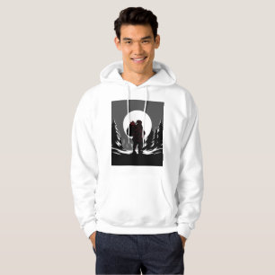 Santa Noir – Black & White Santa with Red Glow  Hoodie