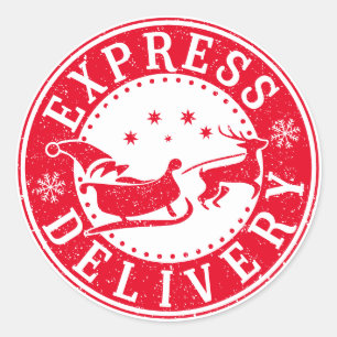 santa north pole express delivery secret gift clas classic round sticker