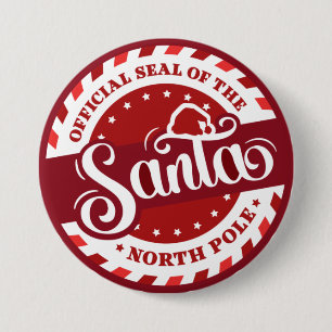 Santa North Pole Seal 7.5 Cm Round Badge