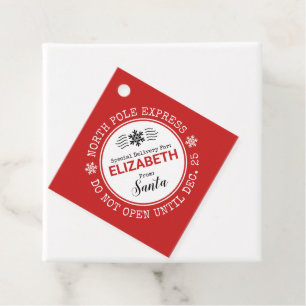Santa North Pole Special Delivery Christmas Favour Tags