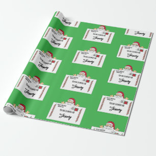 Santa North Pole Special Delivery Personalised Kid Wrapping Paper