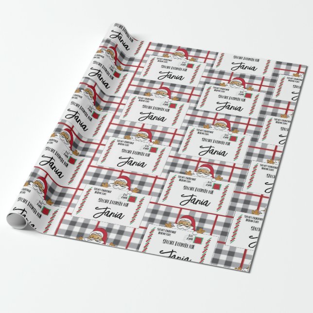 Santa North Pole Special Delivery Personalised Kid Wrapping Paper (Unrolled)