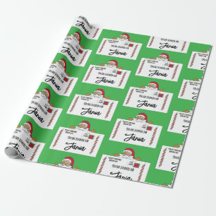Santa North Pole Special Delivery Personalized Kid Wrapping Paper