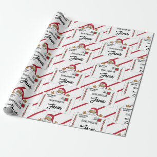 Santa North Pole Special Delivery Personalized Kid Wrapping Paper