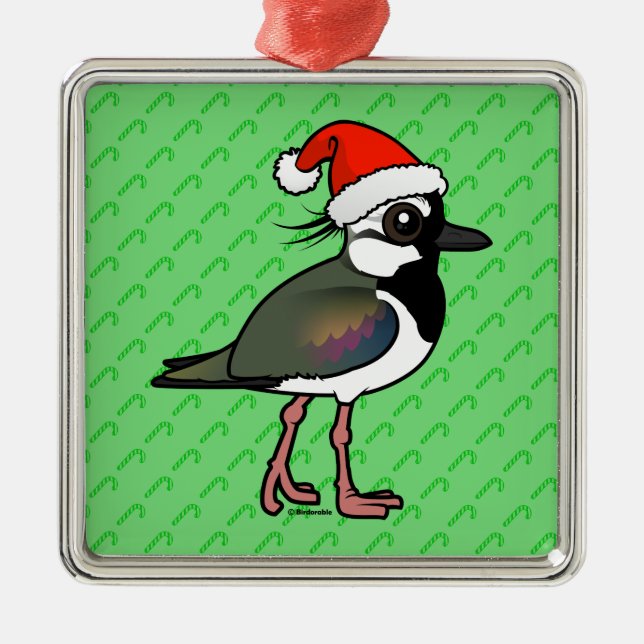Santa Northern Lapwing Metal Tree Decoration (Front)