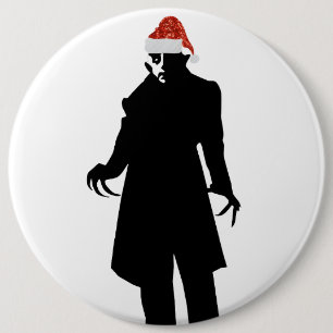 santa nosferatu 6 cm round badge
