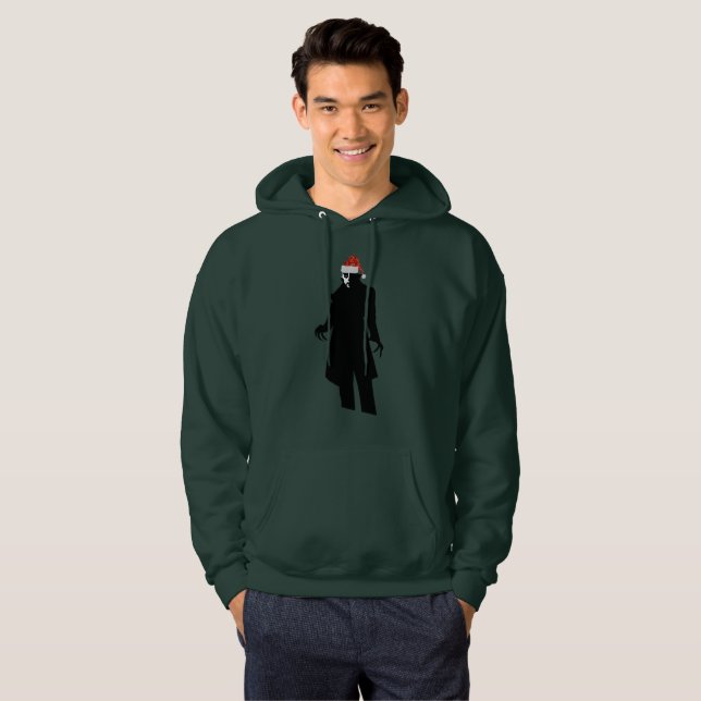 santa nosferatu xmas mens hooded hoodie sweatshirt (Front Full)