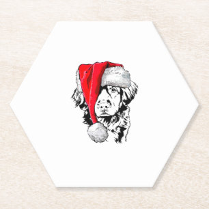 Santa Nova Scotia Duck Tolling Retriever Christmas Paper Coaster