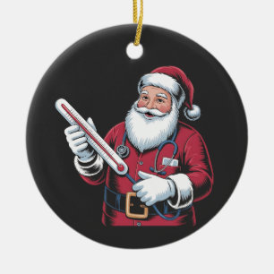 Santa Nurse Xmas Nursing Healthcare Worker   Ceramic Tree Decoration
