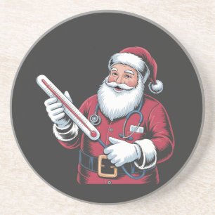 Santa Nurse Xmas Nursing Healthcare Worker   Coaster