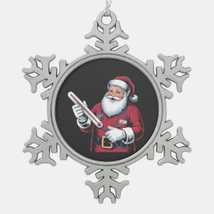 Santa Nurse Xmas Nursing Healthcare Worker   Snowflake Pewter Christmas Ornament