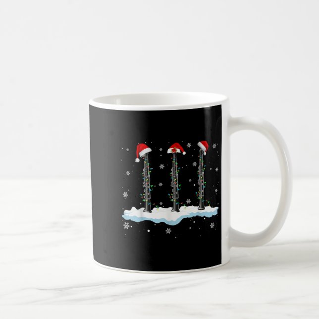 Santa Oboe Christmas Lights Funny Oboe Lover  Coffee Mug (Right)