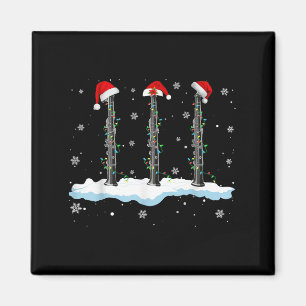 Santa Oboe Christmas Lights Funny Oboe Lover  Magnet