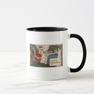 Santa Observing Sleeping Children Mug
