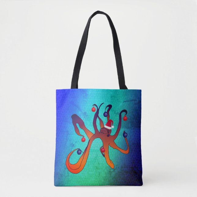 Santa Octopus Tote Bag (Front)