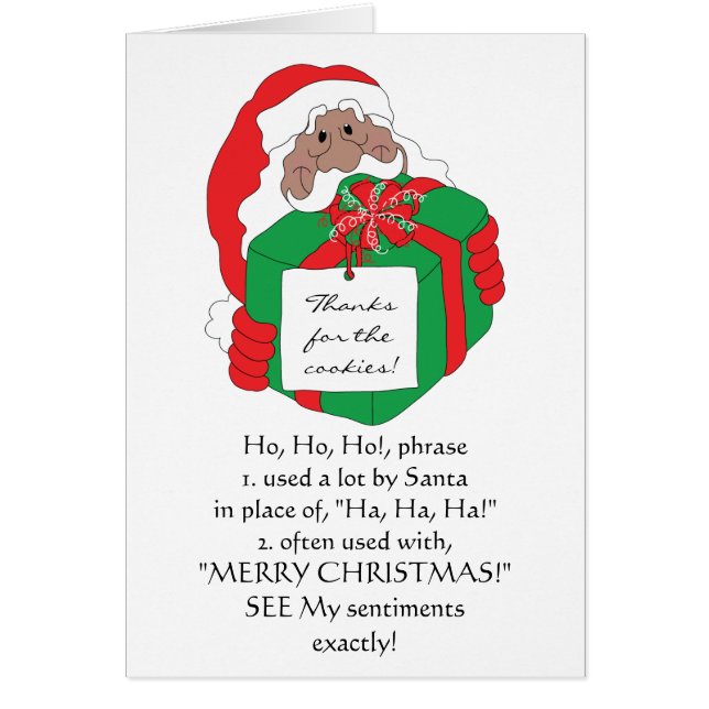 Santa of Color "HO, HO, HO" Greeting Card (Front)