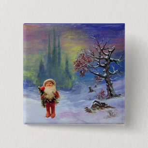 SANTA OF THE GNOMES 15 CM SQUARE BADGE