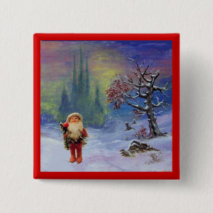 SANTA OF THE GNOMES 15 CM SQUARE BADGE