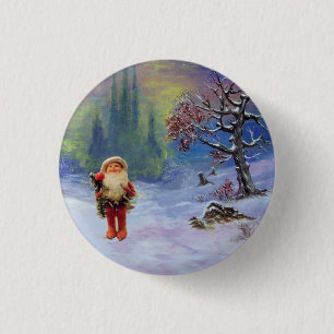 SANTA OF THE GNOMES Funny Christmas 3 Cm Round Badge