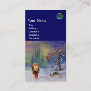 SANTA OF THE GNOMES MONOGRAM Blue Sapphire Business Card