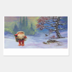 SANTA OF THE GNOMES RECTANGULAR STICKER