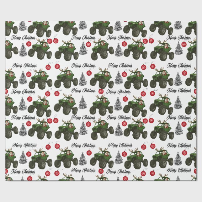 Santa Off Road Wrapping Paper (Seam)