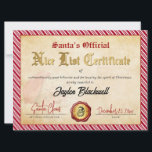 Santa Official Nice List Certificate Holiday Card<br><div class="desc">Make Christmas unforgettable with our Custom Santa Official Nice List Certificate Holiday Card! Printed on beautifully crafted, vintage-style old parchment paper, this certificate looks as if it came straight from the North Pole itself. With a festive design in classic red and gold, your loved ones will feel the magic of...</div>