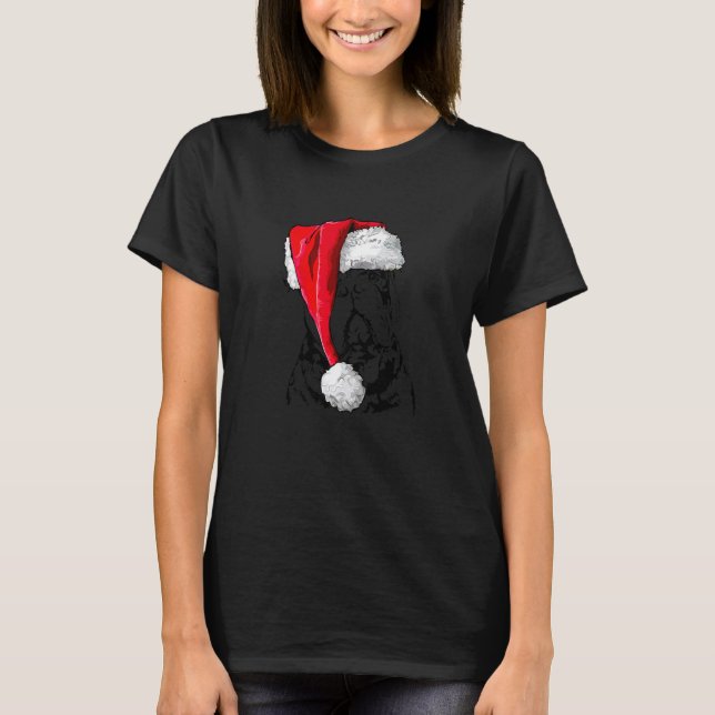 Santa Olde English Bulldog Christmas dog mom dog T-Shirt (Front)