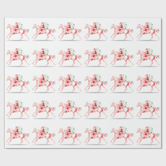 Santa on a Christmas Horse Wrapping Paper