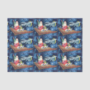Santa On A Flying Carpet Tissue Paper